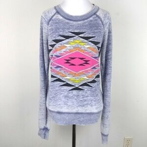 Forever 21 Aztec Graphic Long Sleeve Shirt |sz S/P